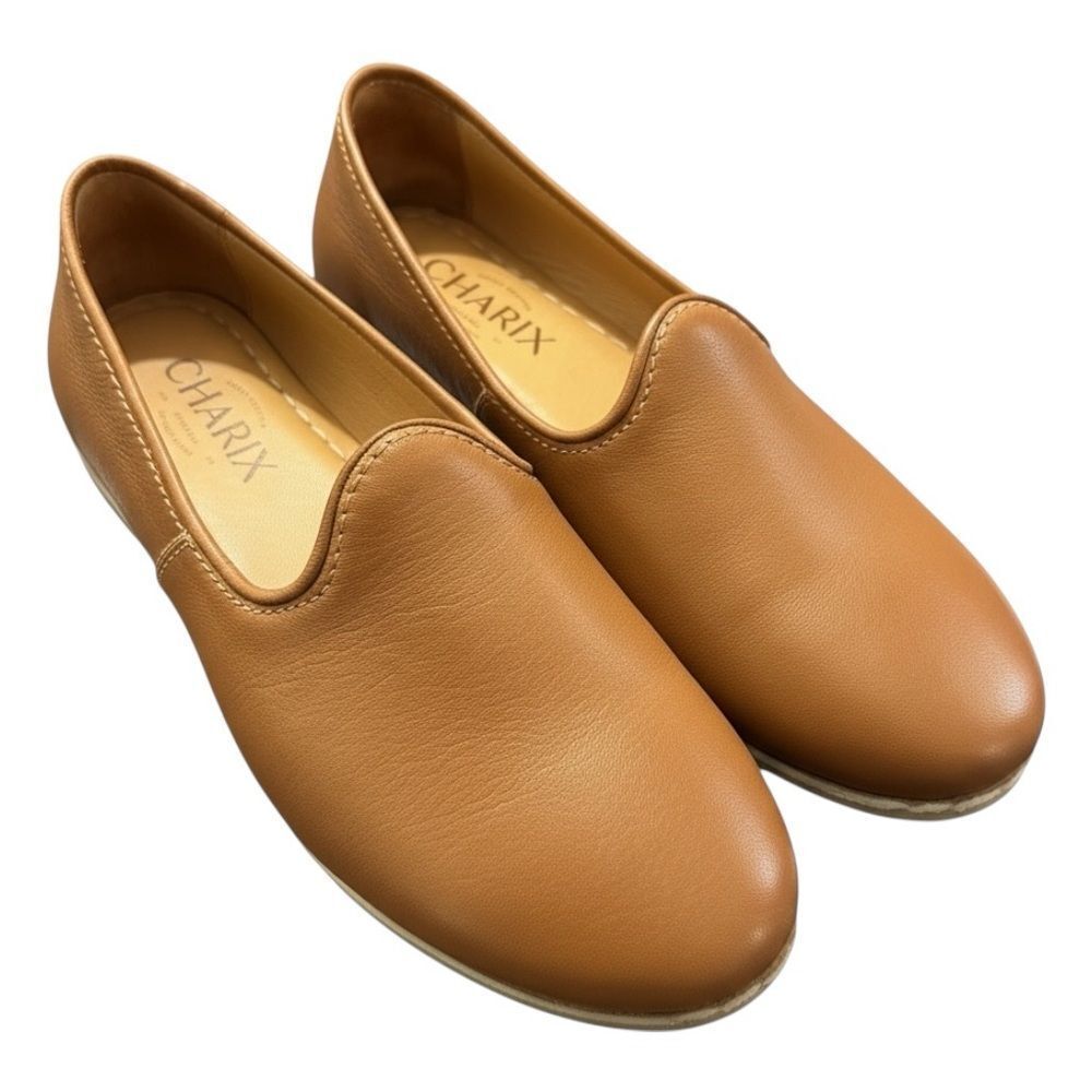 Charix Leather Slip-On Shoes Camel